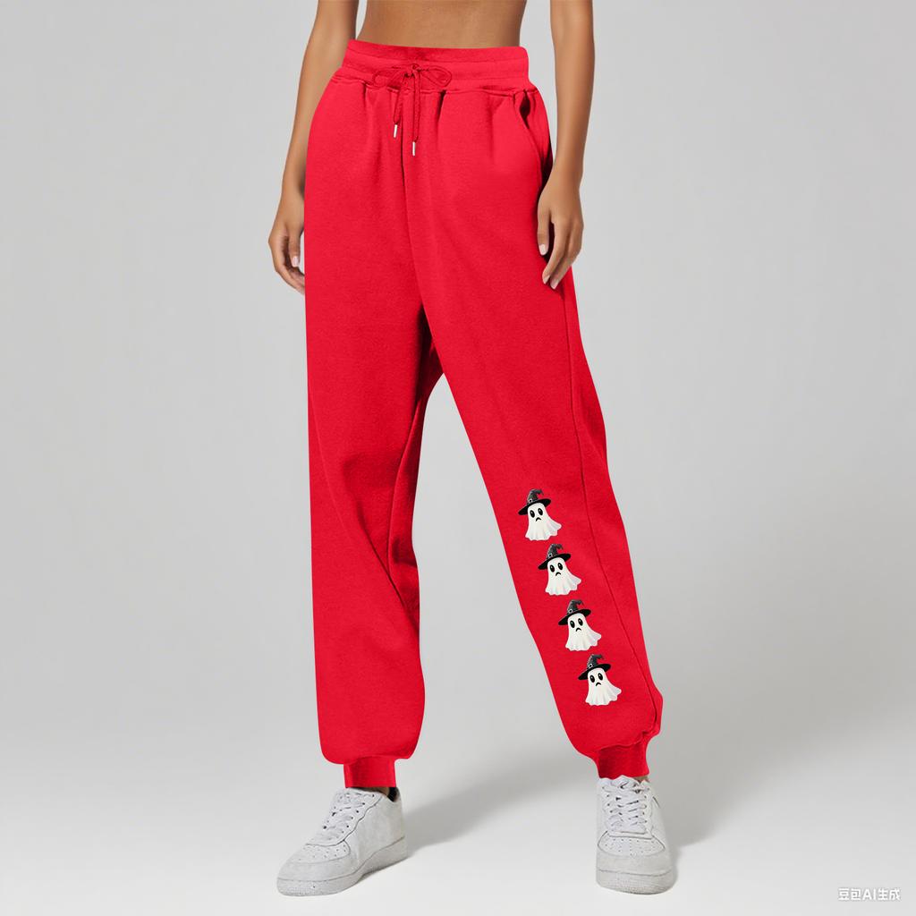 Ladies' Printed Unisex Casual Pocket Drawstring  Pants
