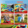 4 In 1 Inflatable Castle Play Area With Blower Slide Ball Pit Ring Toss Game Multicolor