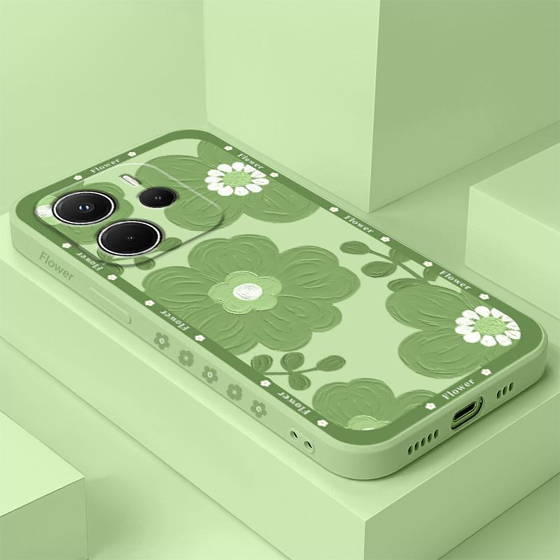 Spoony Flowers Phone Case For Xiaomi Redmi Note 14 13 12 12S 11 11S 10 10S 9 9S 14C Pro Plus 4G 5G Liquid Silicone Cover