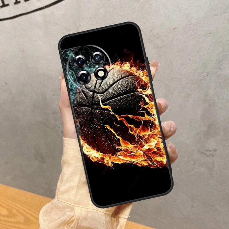 Basketball On Fire Case For OnePlus 15R 13T 13R 13 12 12R 11 10 9 Pro 10T 8T Nord 5 CE 2 3 4 Lite N20 N30 Cover