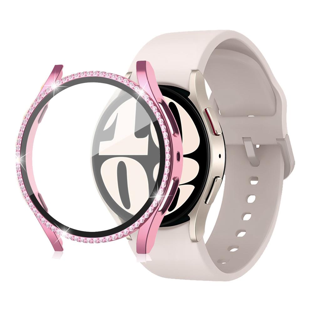 Bling Case for Samsung Galaxy Watch 6 Screen Protector 40mm 44mm Tempered Glass Diamond Bumper Cover Galaxy Watch 4 Accessories
