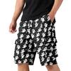 Pantaloncini Cargo da Uomo con Coulisse in Vita e Tasche con Stampa Teschio e Rosa Tema Halloween Vestibilità Larga Stile Streetwear