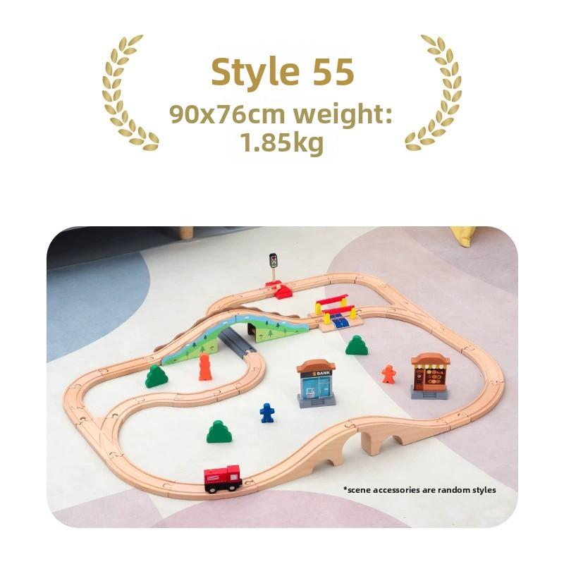 All Kinds of Wooden Track Set Wooden Railway Train Tracks Compatible with All Brands Wood Tracks Train Toys for Kids Gifts