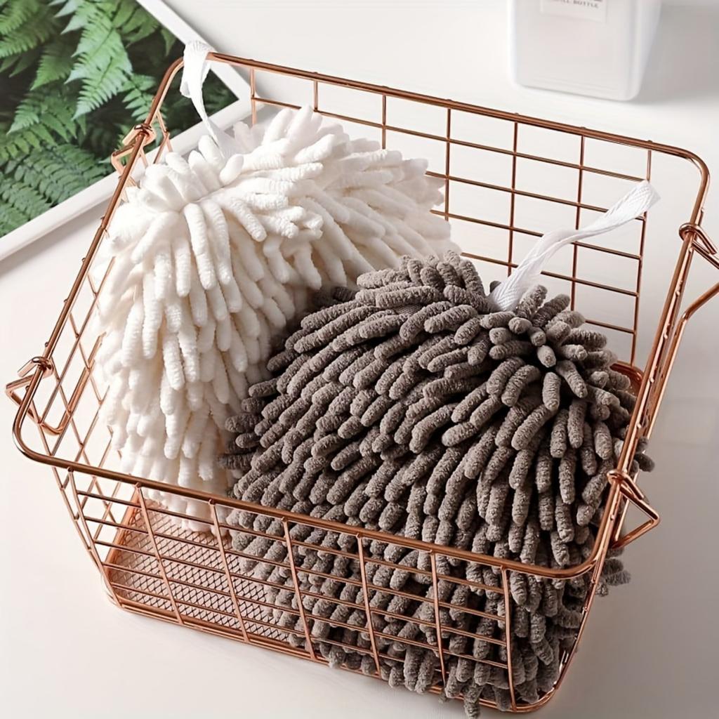 1PC Super Absorbent Chenille Towel Ball ,Quick Dry Thickened Kitchen Bathroom Towel with Hanging Loop.
