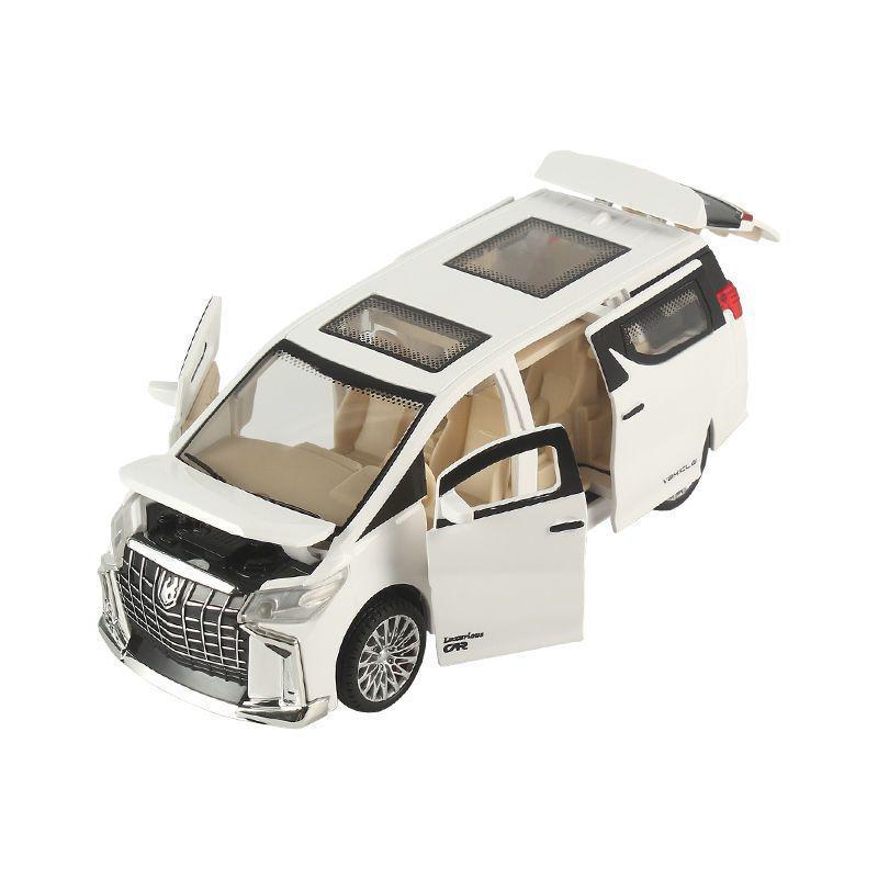Alphard Model Six-Door Toy MPV: Children's Inertial Music Car & Luxury Baby Car Ornament