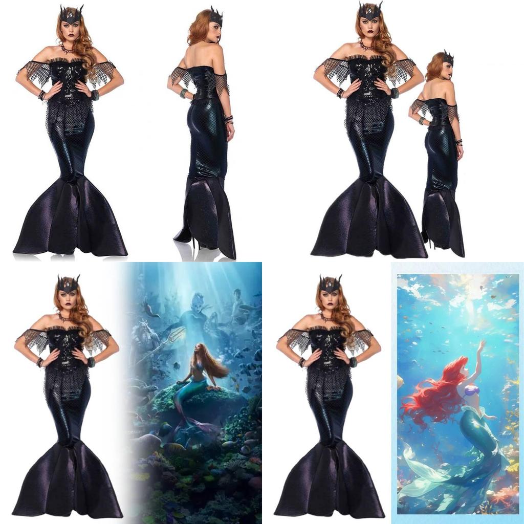 Heißes Filmthema Meerjungfrauen-Prinzessinnenkostüm Langes Kleid für Bühnenauftritt und Rollenspiel