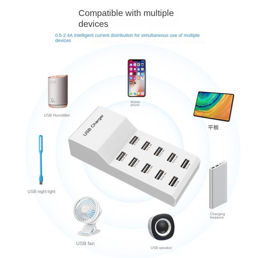 Multi-port USB Charger Fast Charging 50w Charging Head Mobile Phone Watch Charger Suitable for Apple Huawei