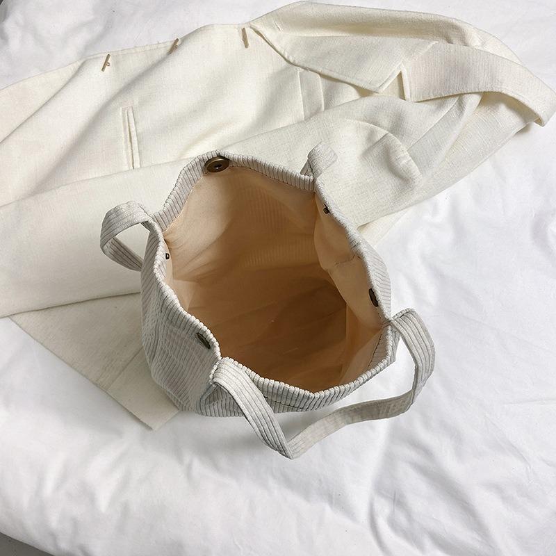 Women's bag corduroy new shoulder bag fashionable sweet handbag bucket bag