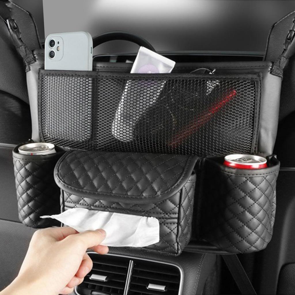 Car Pocket Handbag Holder Leather Handbag Holder For Car Car Mesh Organizer With More Space Pet Kids Barrier Car Seats Large