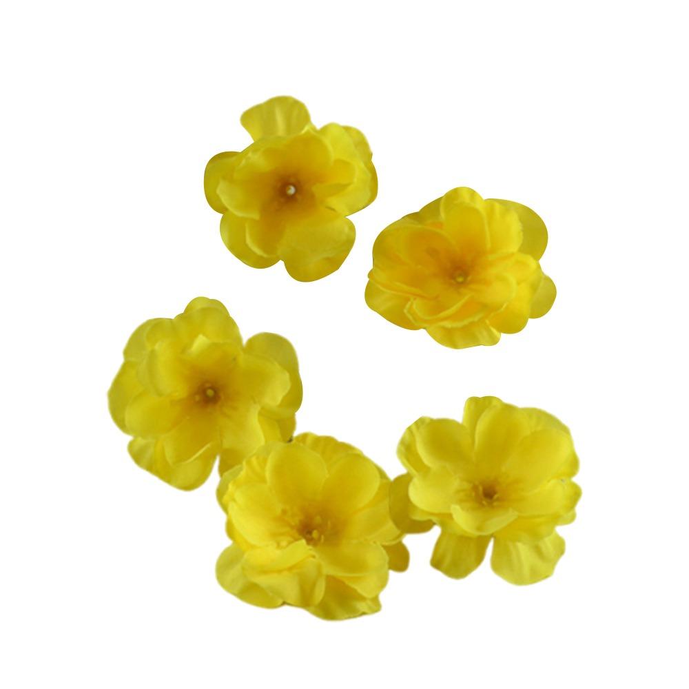 100PCS Multicolor Peach Blossom Artificial Flower Heads Dia.5cm DIY Simulation Flower Silk Petals Accessories Faux Flower