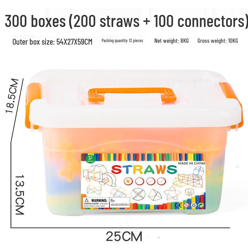 Children's 4D Interlocking Straw Building Blocks for Kindergarten Assembly