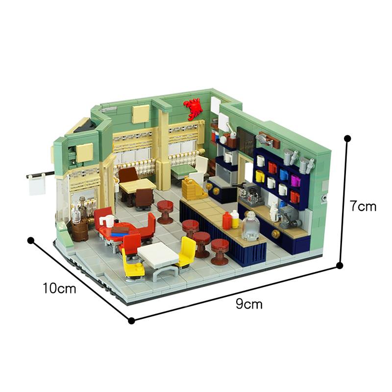 Buildmoc Ideas Architecture Maison Gilmoreds Filles Luke's Diner Restaurant Blocs de Construction Jouets pour Enfants MOC-46310 Cadeaux