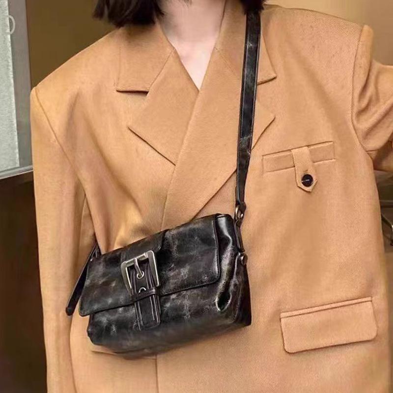 Kadınlar için çapraz askılı vintage tarzı tote omuz çantası koltuk altı çantası bayanlar
