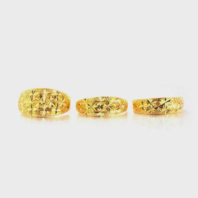 Langlebiger farbechter Sternenhimmel Vietnamesischer Goldring - Damen Kupfernachahmung Goldschmuck