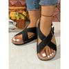 Damen Übergröße Neue Sommer Schnalle Peep Toe Flache Mode Europäisch Amerikanischer Stil Strand Kreuzriemen Sandalen
