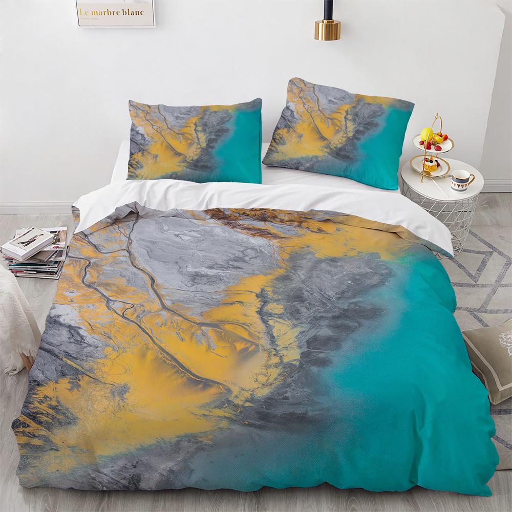 Geometric luxury honeycomb stone pattern 3D printed bedding set queen size 2/3pcs microfiber duvet cover cool style