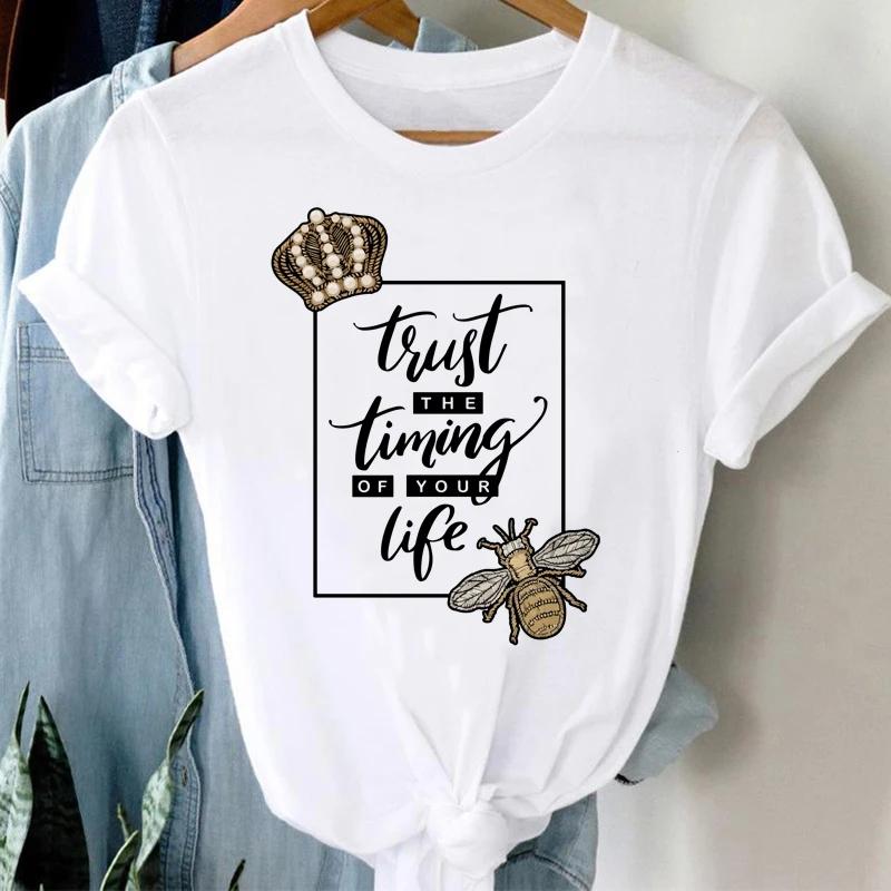Women Ice Cream Casual Cute Beach 90s Cartoon Short Sleeve Graphic Summer Fashion Print Female Clothes Tops Tees Tshirt T-Shirt