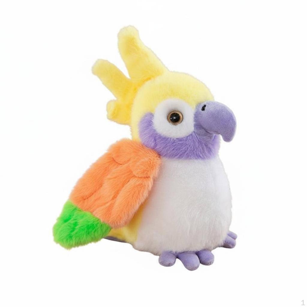 Parrot Stuffed Toy Gift Idea Realistic Look for Backpack, Keys, Desk Blue 12CM