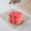 Forma de corazón cubo vela molde hecho a mano bola burbuja cubo jabón molde DIY chocolate mousse pastel