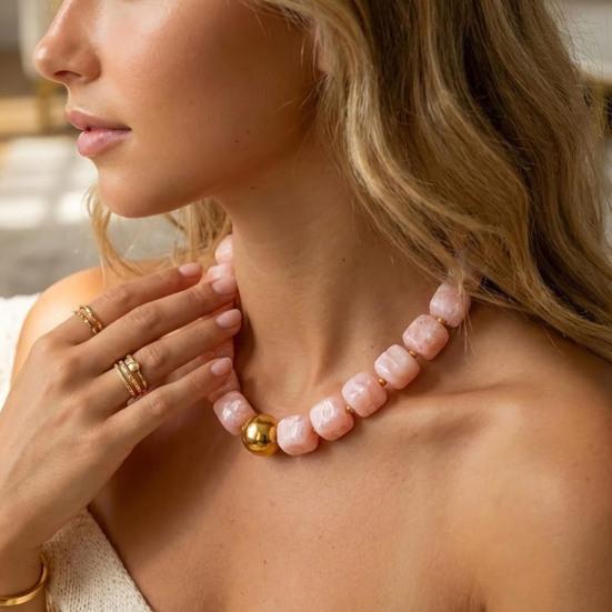 Gruby naszyjnik z koralików Kwadratowe koraliki żywiczne Naszyjnik Choker w stylu boho dla kobiet Wakacje Letnie wakacje Plaża