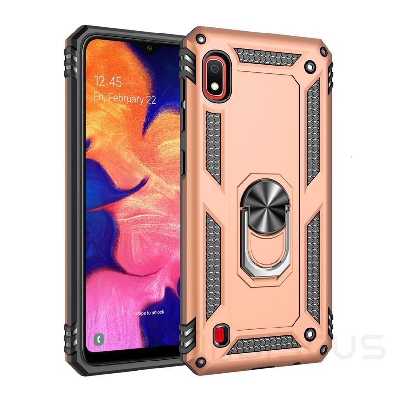 Luxury Armor Soft Shockproof Case For Samsung Galaxy A10 2019 SM-A105F/DS A105FN A105 Silicone Bumper Hard Cover Metal Ring Case