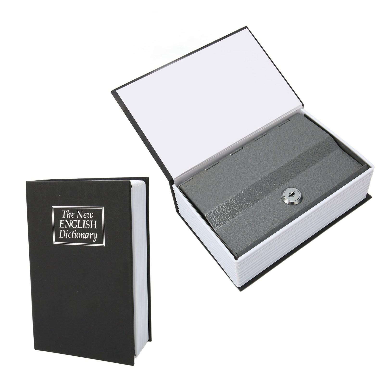 

Book Safe Storage Box with Keys Stainless Steel Secret Book Shape Case for Shop School Dormitory