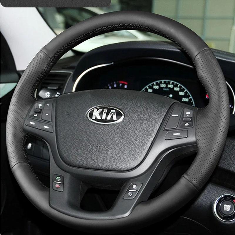 

Для Kia Sorento 2009-2014 K7 Cadenza 2011-2015 Індивідуальний Високоякісний Ручний Шов Шкіряний Автомобільний Чохол на Кермо black line