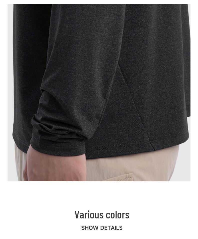 Men's Lightweight Quick-Dry Nylon Hoodie - Long Sleeve, Breathable Casual Sportswear for Autumn