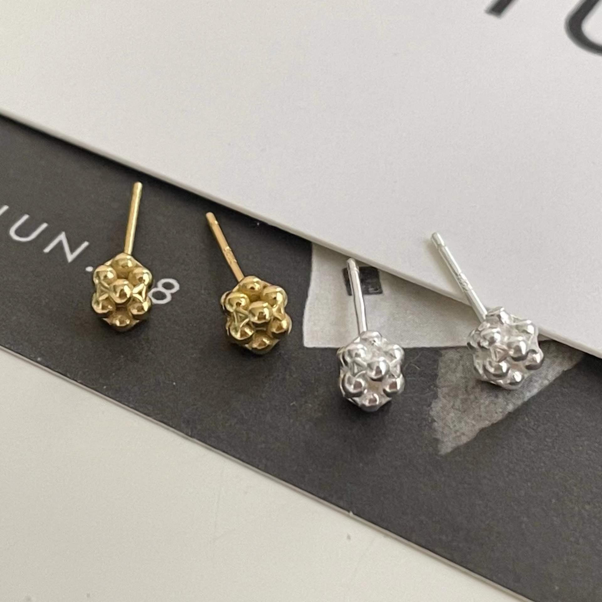 S925 Sterling Silver Small Flower Stud Earrings - Versatile, Simple, and Exquisite Bud Design 925 Silver
