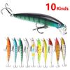 1PACK/10 Section Fishing Lure Crank Bait Swim Bait Bass Shad Dace 3D Eyes Fishing Tools
