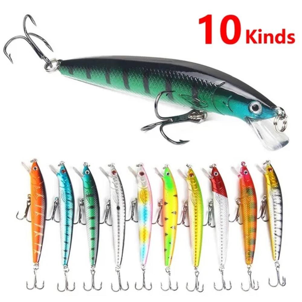 1PACK/10 section Fishing Lure Crank Bait Swim bait Bass Shad Dace 3D eyes Fishing Tools