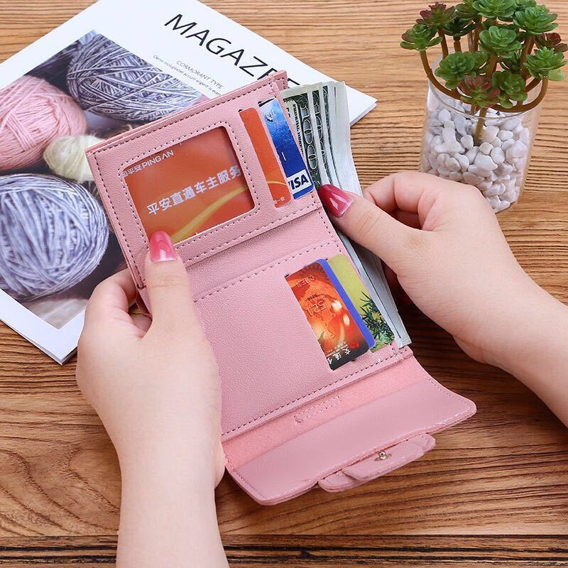 Fashion Short Wallet Female Student Stylish Cute Portable Mini Ladies Wallet Coin Purse Bag Card Holder