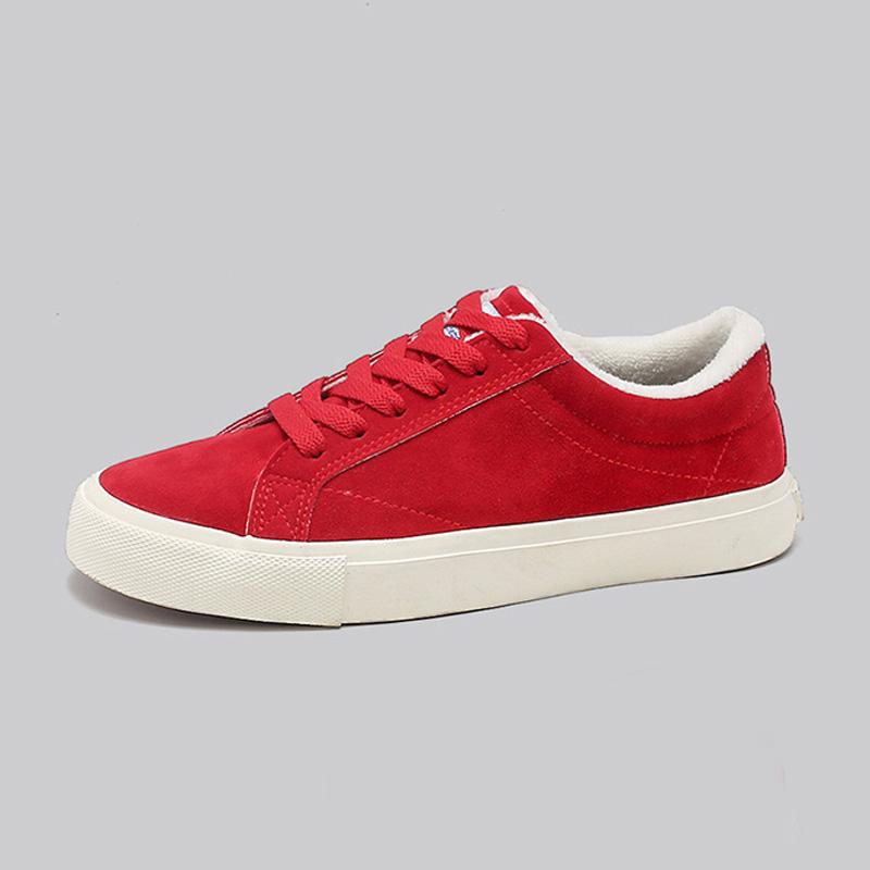 2024 Winter Shoes Men Flat Warm Plush Steet Style Mens Casual Shoes Cotton Male Footwear Black Green Red Shoes D046