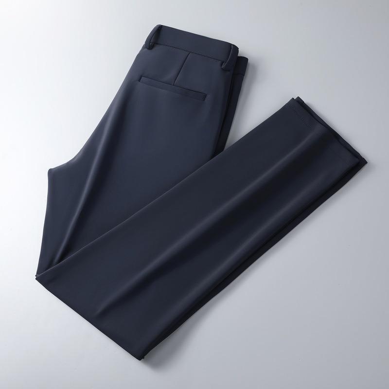 Elastic Business Trousers for Men Slim Fit Straight Leg Men's Pants Casual No Ironing Formal Suit Pants for Men