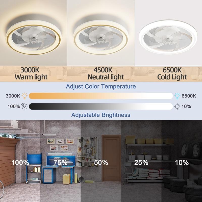 IRALAN Smart Ceiling Fans With Lights Remote Control Living Room Lights Bedroom Decor Ventilator Lamp 48cm Silent Chandelier Fan