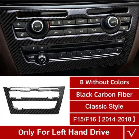 Glossy Carbon Fiber Car Center CD Panel Decoration For BMW X5 X6 2014 15 16 17