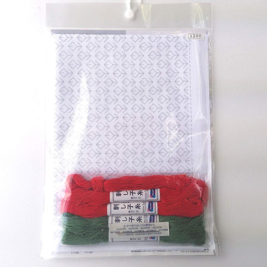 Olympus Thread Sashiko Flower Garden 34cm x Kit, Pattern, Approx. 34cm, OLY-SK-387