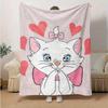1PC Cute Cartoon Marie Cat Design Blanket, Seasonal Universal, Home Decoration, Throw Blankets, Soft Flannel Throw Blanket, Versatile & Cozy