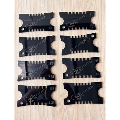 8-Piece Guitar Bass Fingerboard Measuring Tool Set: Arc Ruler for Frets, Can Measure with Strings.