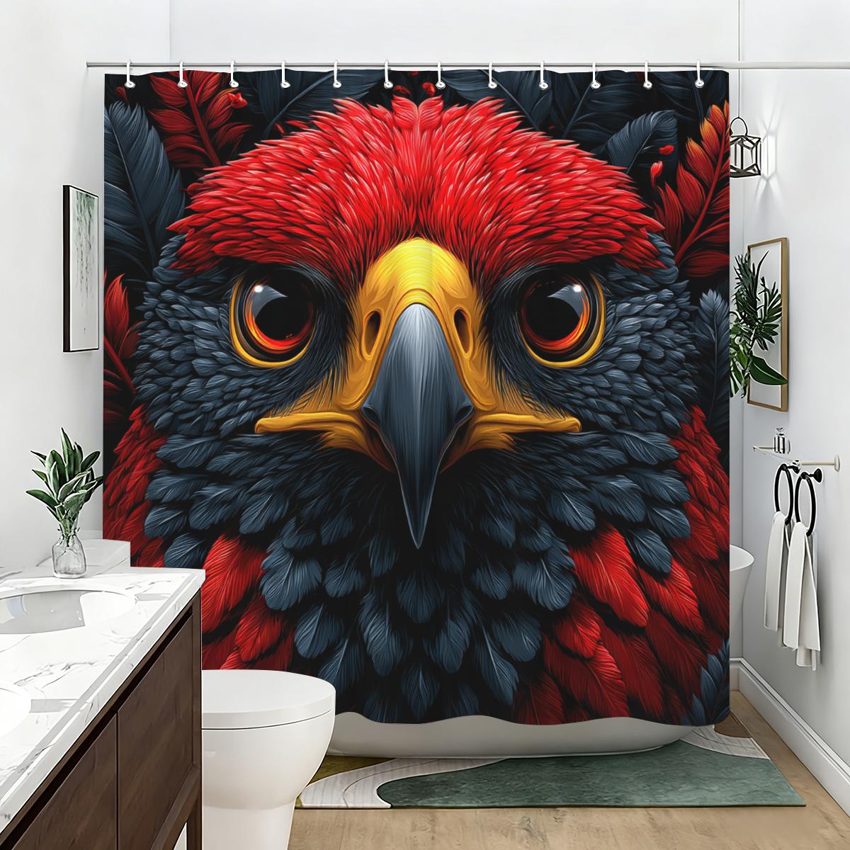 

Vivid Animal Printed Polyester Shower Curtain - Stylistic Bathroom Decor, Artistic Bath Polyester For Home Restroom W60H190(CM)-1 Pcs