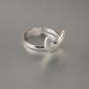 Silver Ring Half Moon Alloy Wedding Women Fashion Jewelry 18.1mm