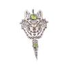 Tiger Face Natural Peridot Gemstone Oxidized 925 Sterling Silver Pendant 4" CP-26-1