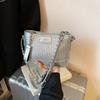 Rhombus Bag Chain Bucket Bag New Small Bag Women's Spring Versatile Premium Woven Shoulder Messenger Bag