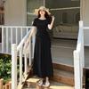 Französisches Falten-T-Shirt mit tailliertem Bund & High-Waist-Rock Sommer-Set für Damen