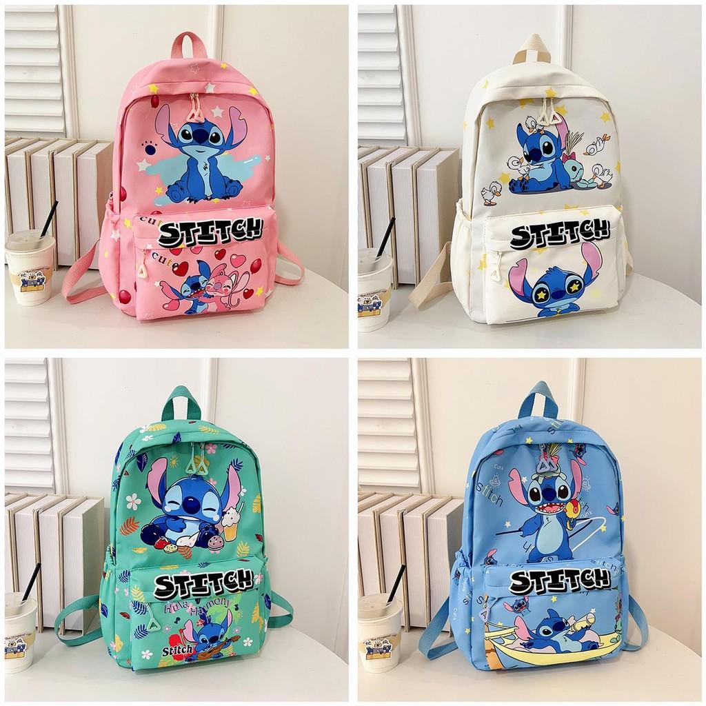 Stitch Cartoon Backpack For Kids With Breathable Nylon And Cloud Cushion Straps