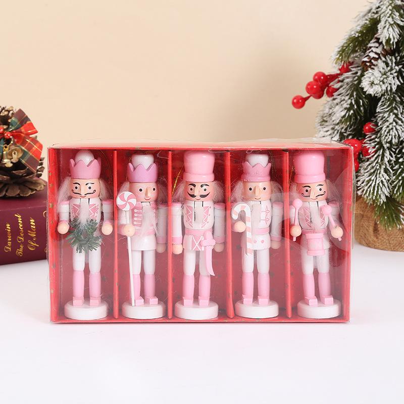 12cm Nutcracker Puppet Soldier Desktop Crafts Ornaments Nutcracker Playing Band Dolls Christmas Decoration New Year Home Decor