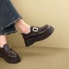 Black thick-soled small leather shoes are all-match single shoes, retro women's new spring and autumn models