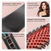 Adjustable Temperature Ceramic Electric Hair Curler 38mm Ionic Curling Wand 2-in-1 Hair Brush Curler