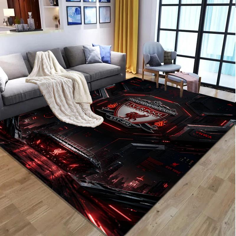 Alfombra con Patrón del Liverpool F.C., Felpudo Interior/Exterior, para Picnic, Sala de Juegos, Dormitorio, Oficina, Sala de Estar, Alfombra Decorativa para el Hogar, Regalo de Cumpleaños