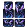 Set di 4 Tappetini Antiscivolo Universali  Accessori Interni Facili da Pulire  Tappetini in Gomma per Auto con Fantasia Stile Creatura Mitologica Drago